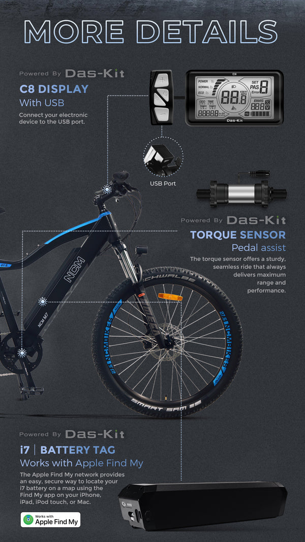 NCM M7 Electric Mountain Bike – view 6 | Grace & Pace Electric Bikes