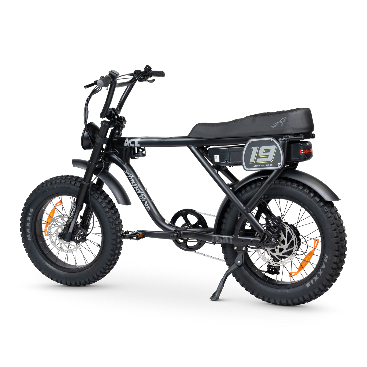 Ampd Bros ACE-X Adventure e-bike in Matte Black, rear view