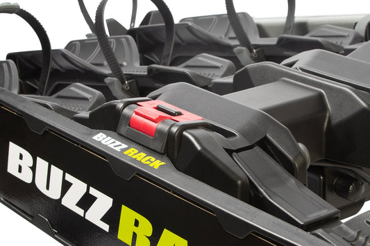 Buzzrack Scorpion PRO 3 loaded with three e-bikes on vehicle