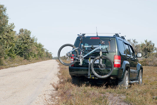 Buzzrack Moose H4 loaded with four bikes on vehicle
