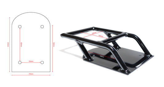 Fatboy rear rack adapter dimensions diagram