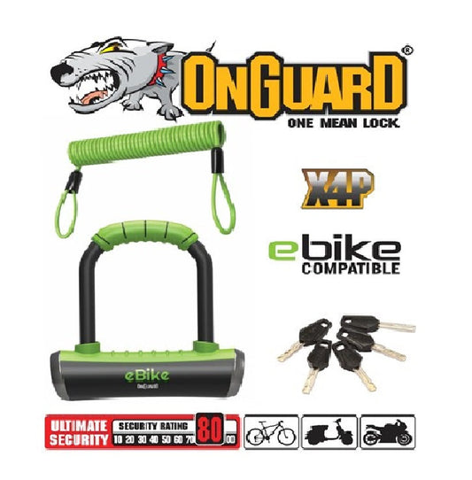 OnGuard Pitbull Mini U-Lock E-Bike 8006E angle view | Grace & Pace Electric Bikes