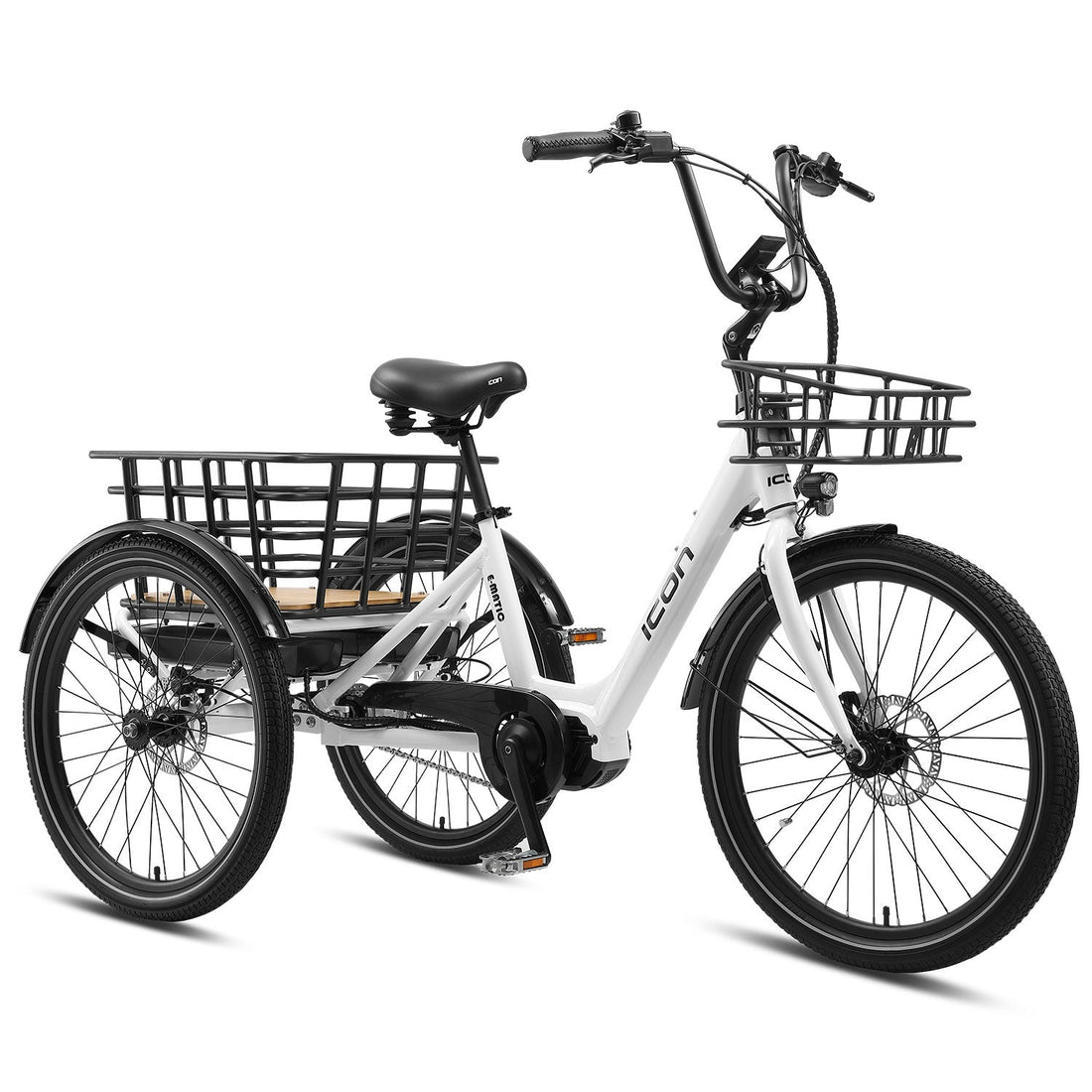 Icon E-Matic 24 inch electric trike in Casper White