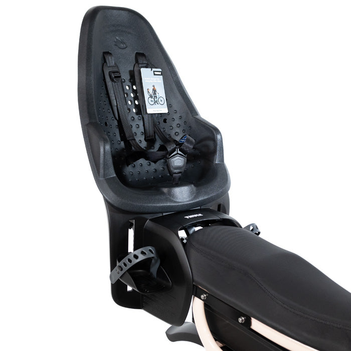 Thule Yepp 2 Maxi child seat mounted on a Fatboy using the rear rack adapter