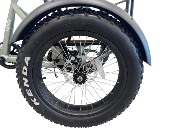Ryder Drover Fat Tyre Electric Trike crate and cargo detail | Grace & Pace Electric Bikes