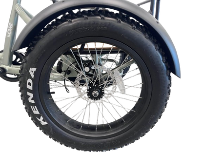 Ryder Drover Fat Tyre Electric Trike crate and cargo detail | Grace & Pace Electric Bikes