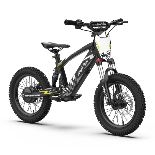 Ampd Bros EVO Racing 16 inch kids electric dirt bike in Shadow Black