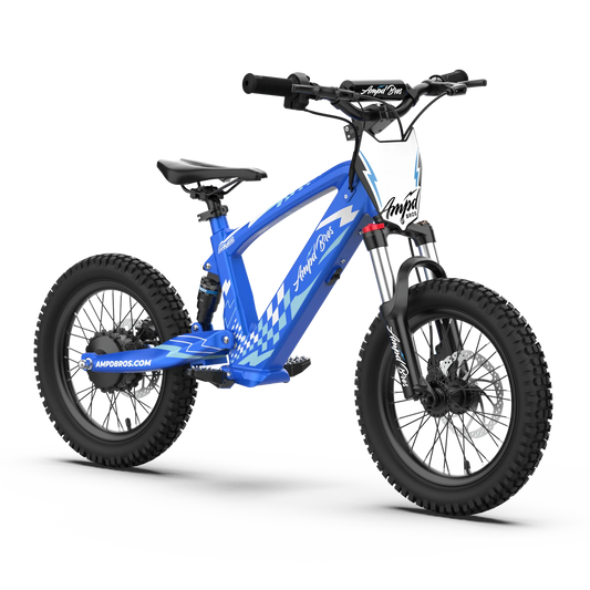 Ampd Bros EVO Racing 16 inch kids electric dirt bike in Turbo Blue
