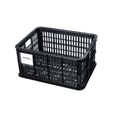 Basil Bicycle Crate S 17.5L Black Recycled - front view