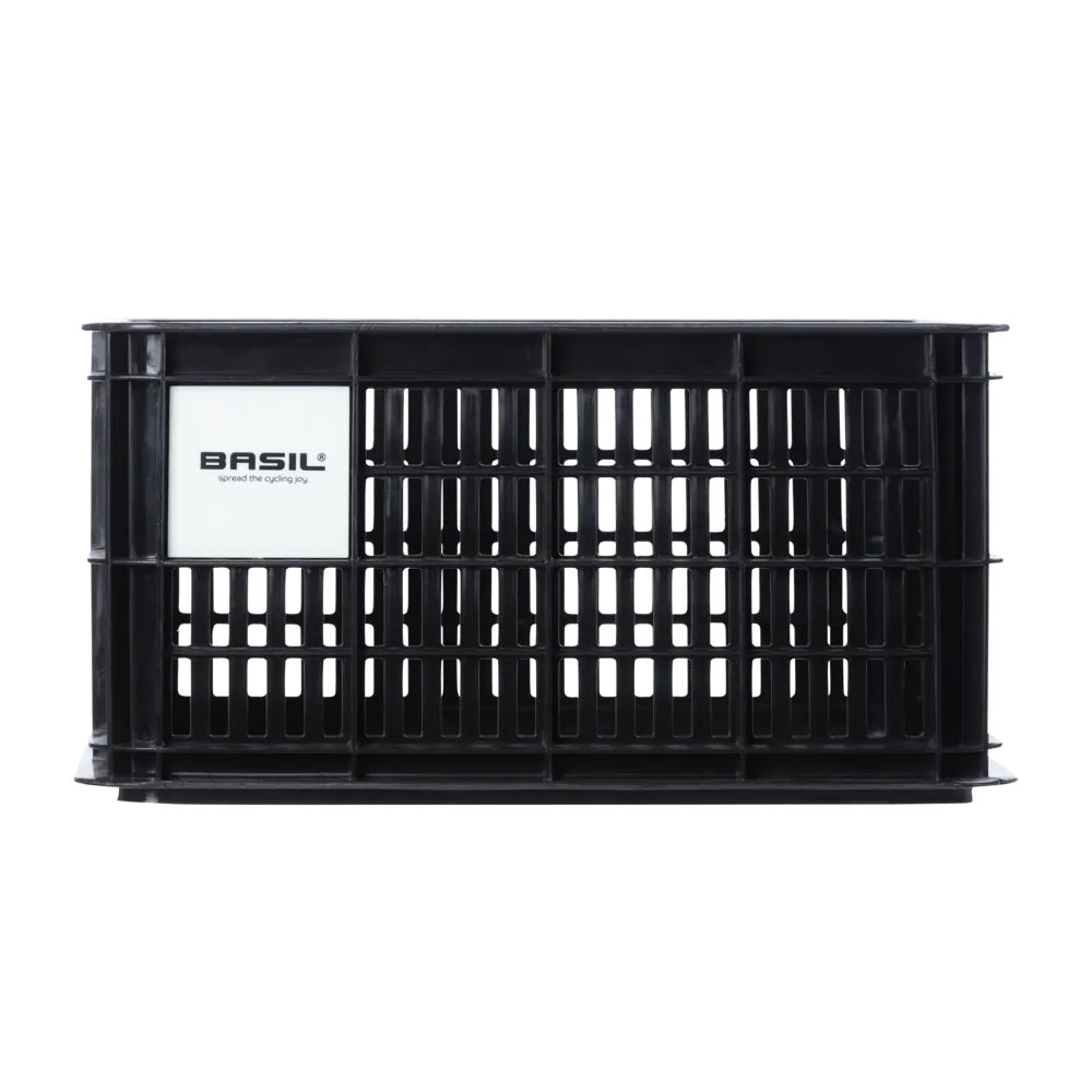 Basil Bicycle Crate S 17.5L Black Recycled - angle view