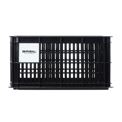 Basil Bicycle Crate S 17.5L Black Recycled - angle view