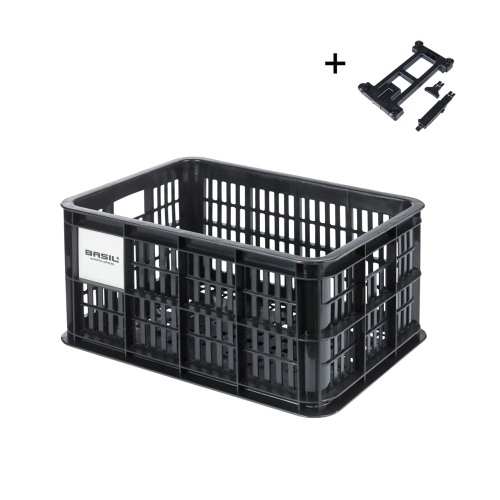 Basil Bicycle Crate MIK 2.0 S 17.5L Black Recycled - front view