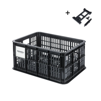 Basil Bicycle Crate MIK 2.0 S 17.5L Black Recycled - front view