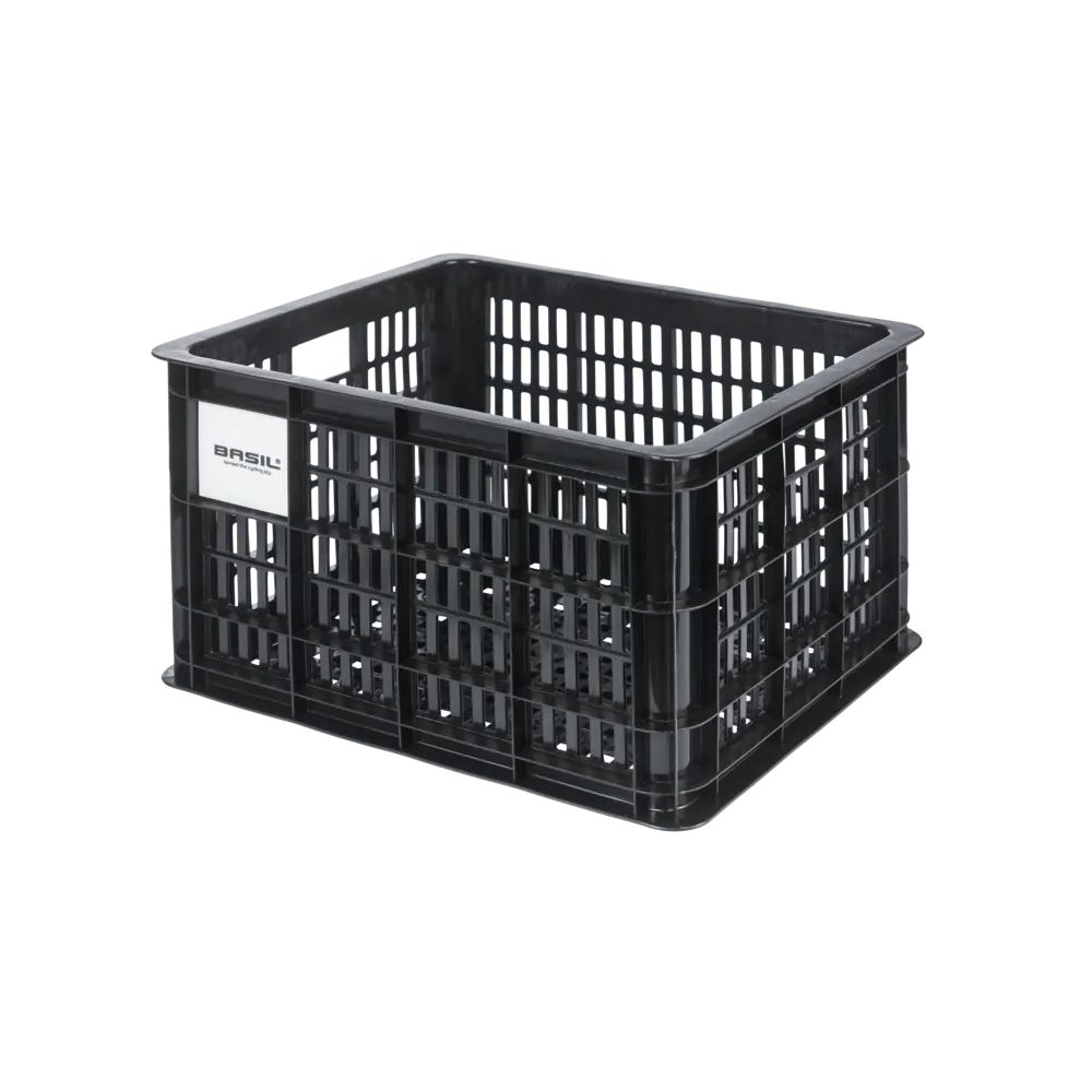 Basil Bicycle Crate MIK 2.0 M 29.5L Black Recycled - angle view
