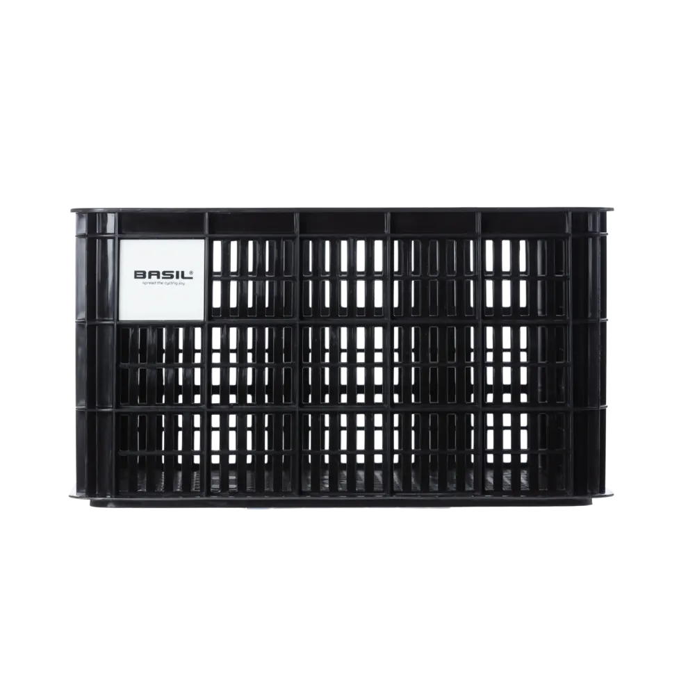 Basil Bicycle Crate L 40L black recycled - angle view