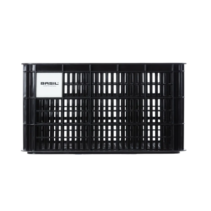 Basil Bicycle Crate L 40L black recycled - angle view