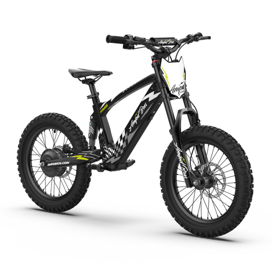 Ampd Bros EVO Racing 18 inch kids electric dirt bike in Shadow Black