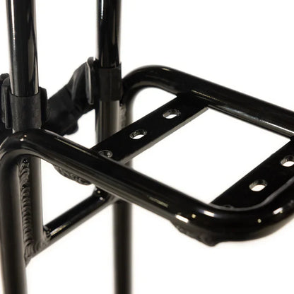 Fatboy golf club carrier mounted on rear rack, rear view