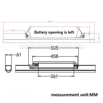 36V 14Ah / 504Wh Dorado 458mm Samsung eBike Battery CPGRX36-14 - Image 7