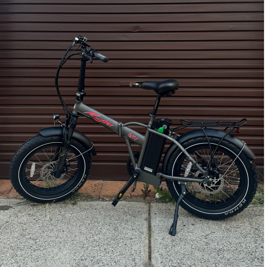 Ryder Fatty Folding Fat Tyre Electric Bike rear angle | Grace & Pace Electric Bikes