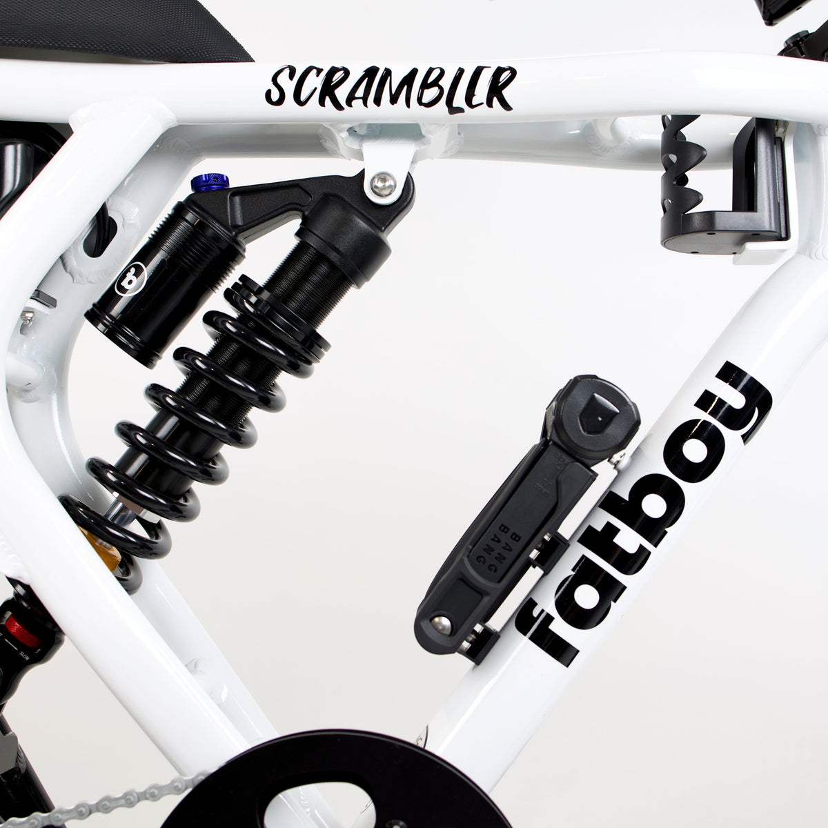 Fatboy Bang Bang folding lock plate detail with scratch-resistant coating