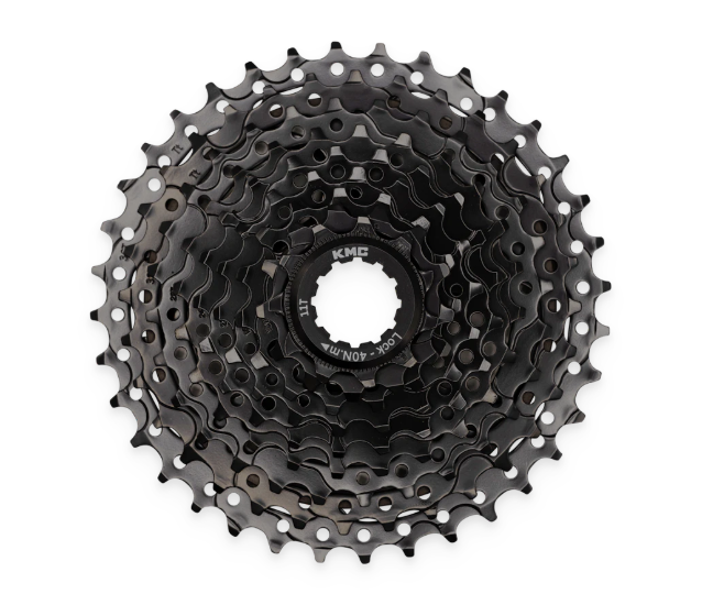 KMC 9 speed cassette 11-32T, ED coated black