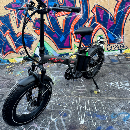 Ryder Fatty Folding Fat Tyre Electric Bike side angle | Grace & Pace Electric Bikes