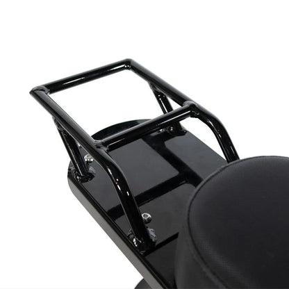 Fatboy rear rack adapter with child seat fitted, side view