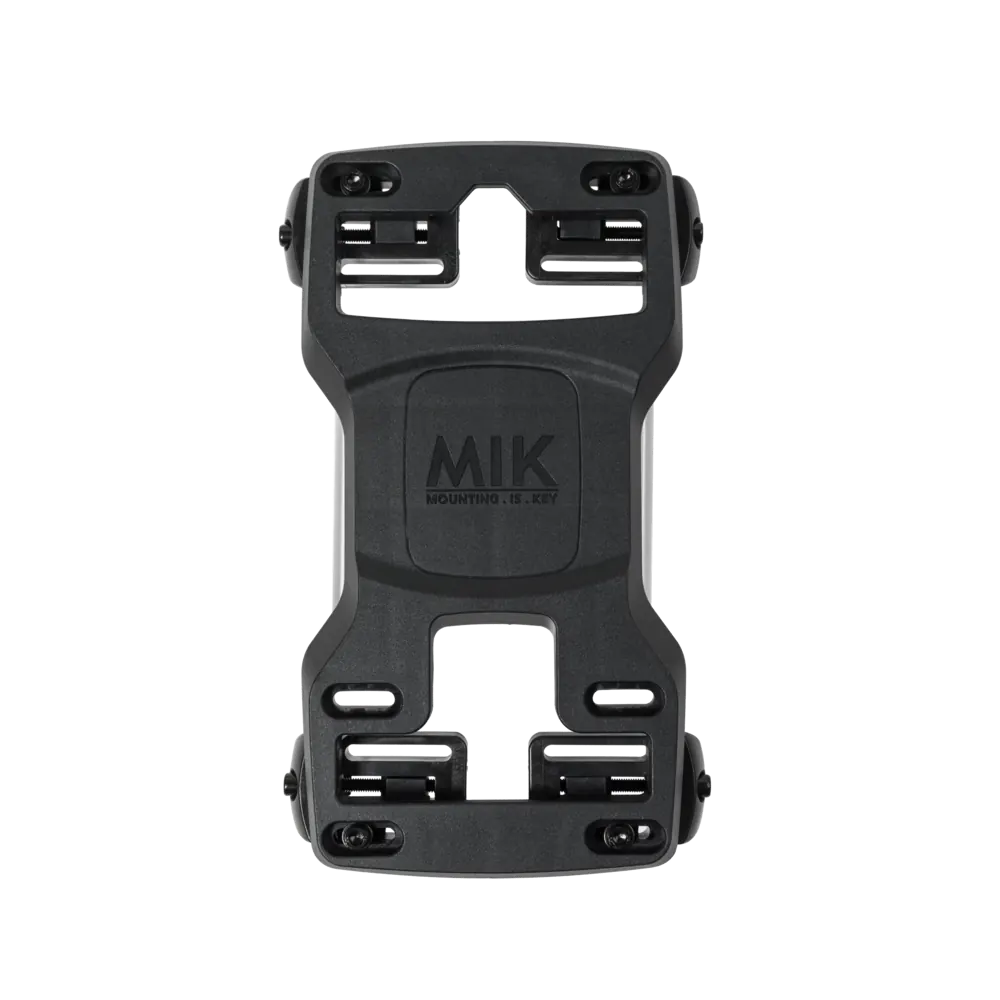 Basil MIK Carrier Plate Black mounted on rear rack