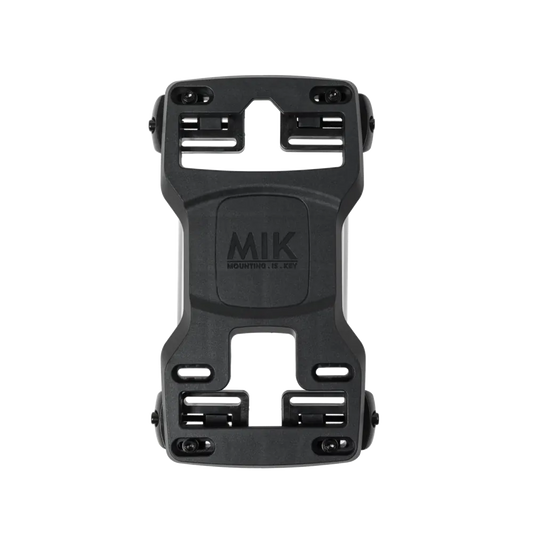 Basil MIK Carrier Plate Black mounted on rear rack