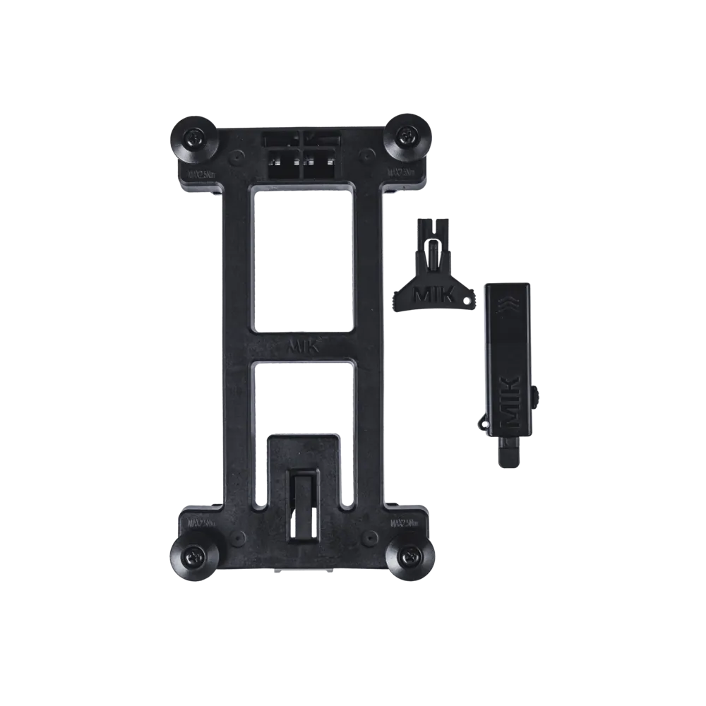 Basil MIK Carrier Adapter Plate Black - underside with MIK mount