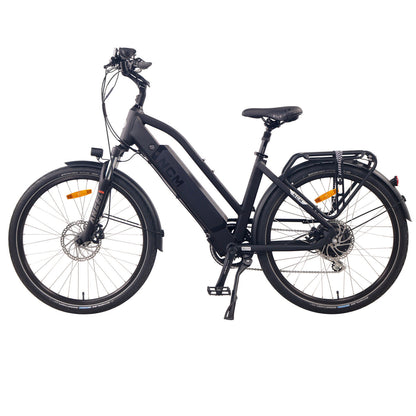 NCM T7S Step-Thru Trekking E-Bike - Black side view