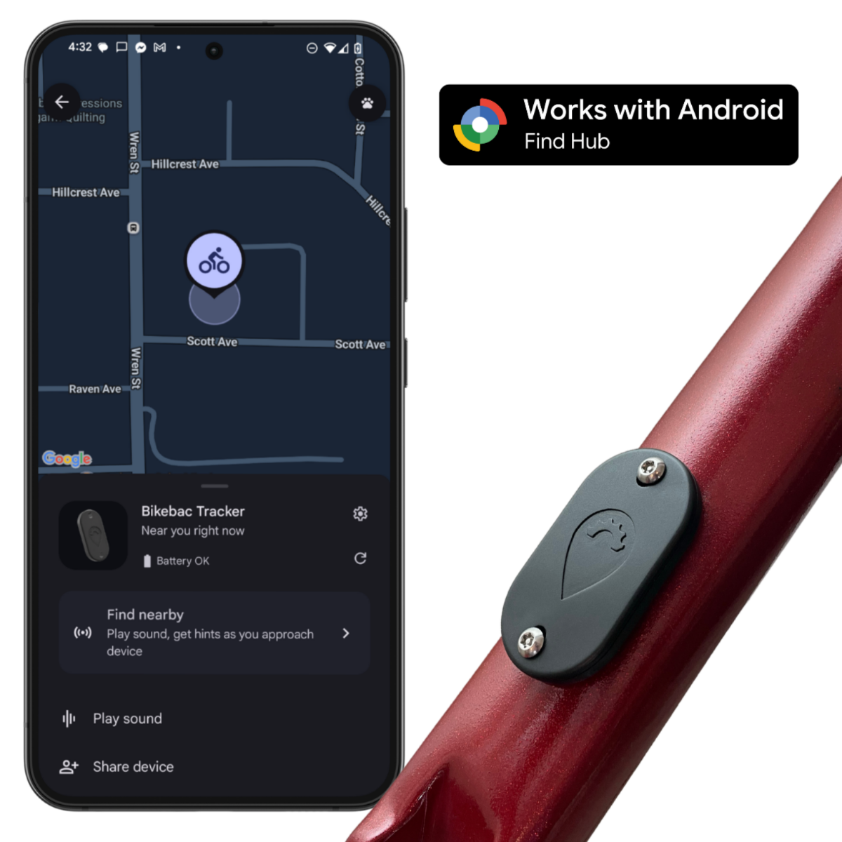 Bikebac Android Find Hub bike tracker