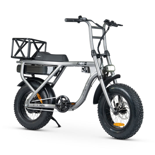 Ampd Bros ACE-X Mini Single Seat e-bike in Titanium