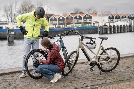BBB BarBank electric mini pump in use inflating a tyre