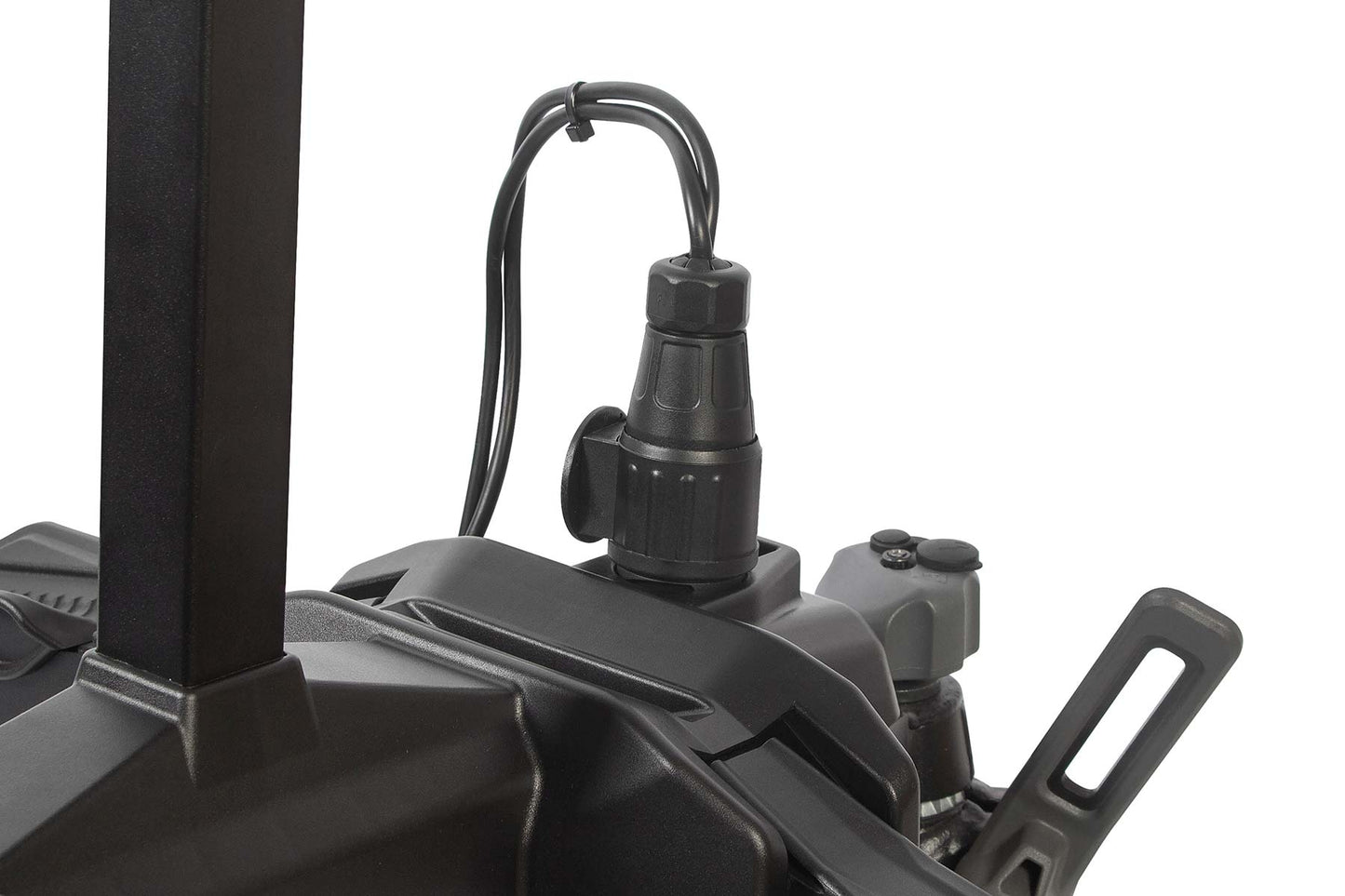 Buzzrack Scorpion Lite 2 wheel holder and ratchet strap detail