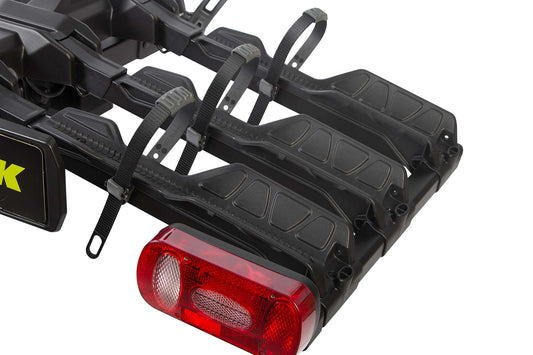 Buzzrack Scorpion Lite 3 loaded with three e-bikes on vehicle