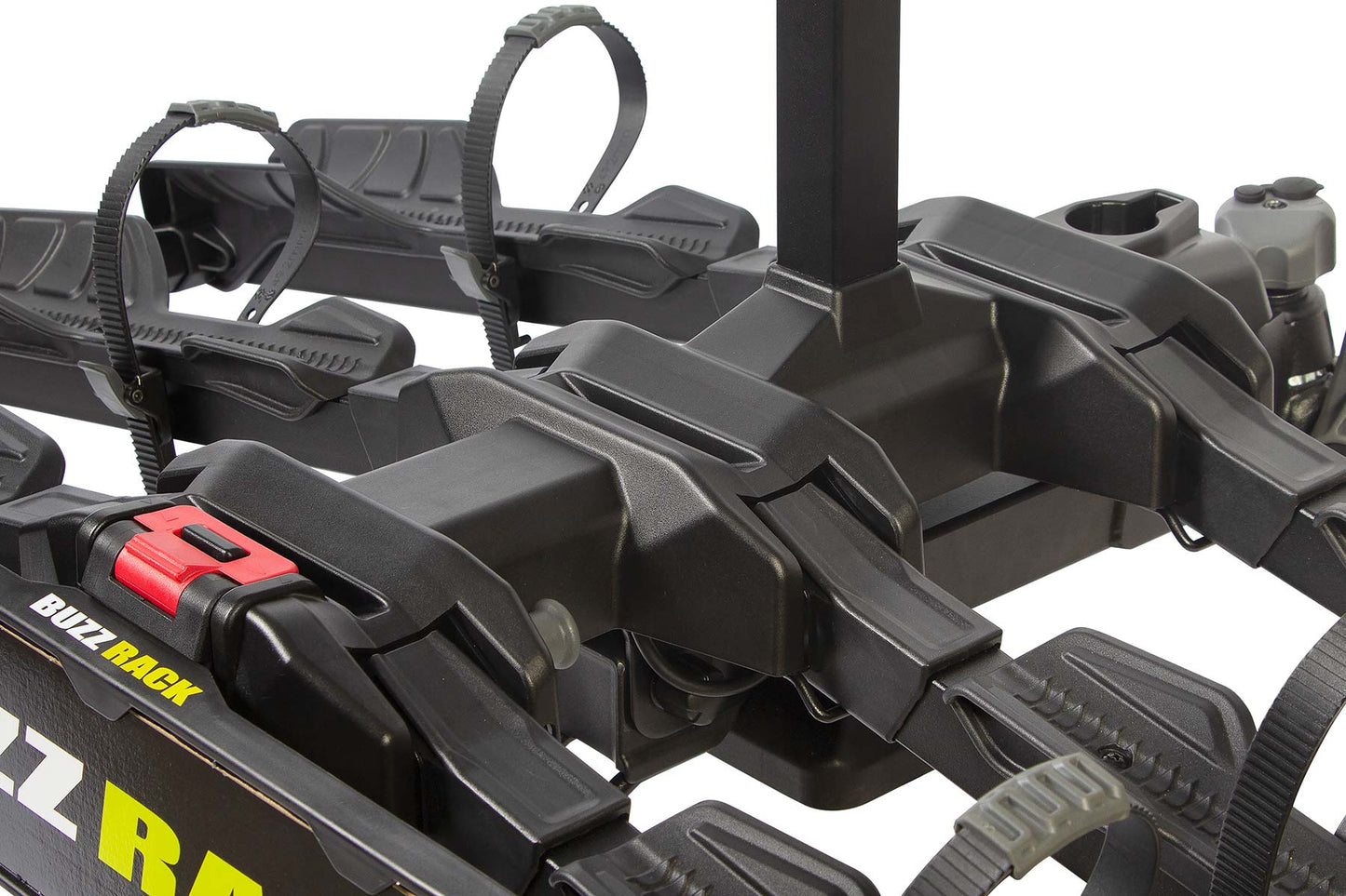 Buzzrack Scorpion Lite 3 wheel tray and ratchet strap detail