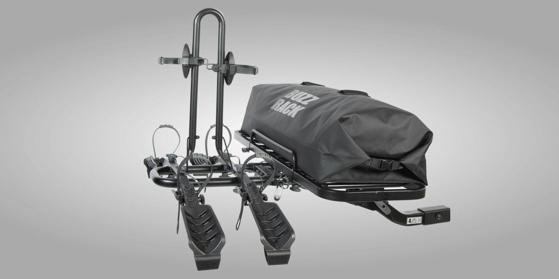 Buzzrack Twinbuzz H fitted to hitch receiver on vehicle