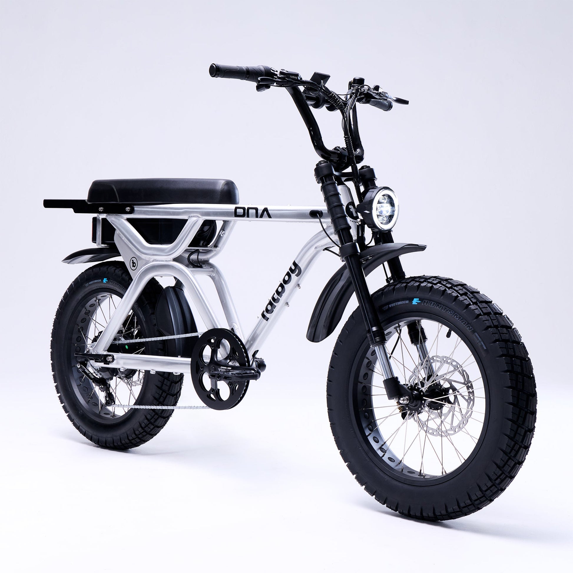 Fatboy DNA V3 Performance e-bike with V2 front suspension in Brushed Alloy