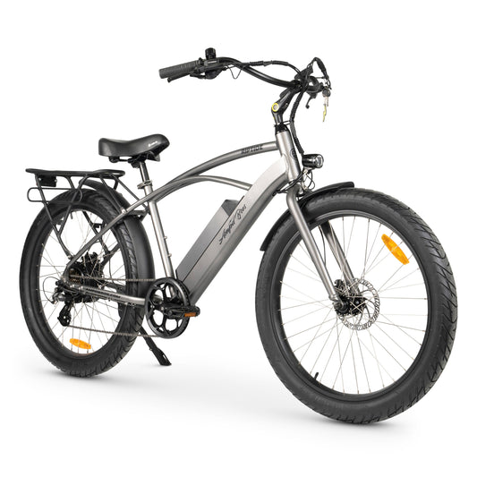 Ampd Bros Riptide 3 electric beach cruiser in Titanium