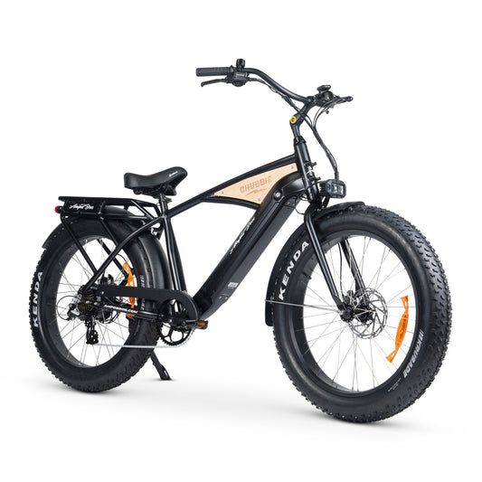 Ampd Bros Chubbie 3 fat tyre beach cruiser e-bike in Matte Black