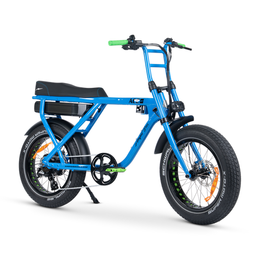 Ampd Bros ACE-X Street fat tyre electric bike in Electric Blue
