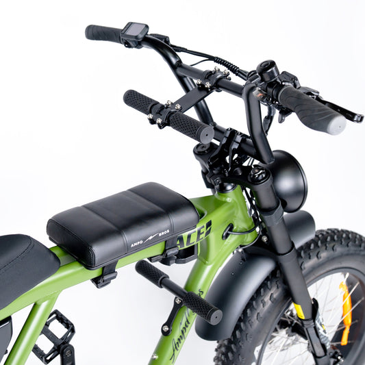 Ampd Bros ACE-X Kids Joey Seat Kit fitted to an ACE-X e-bike