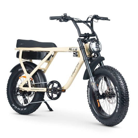 Ampd Bros ACE-X Plus+ fat tyre electric bike in Dune