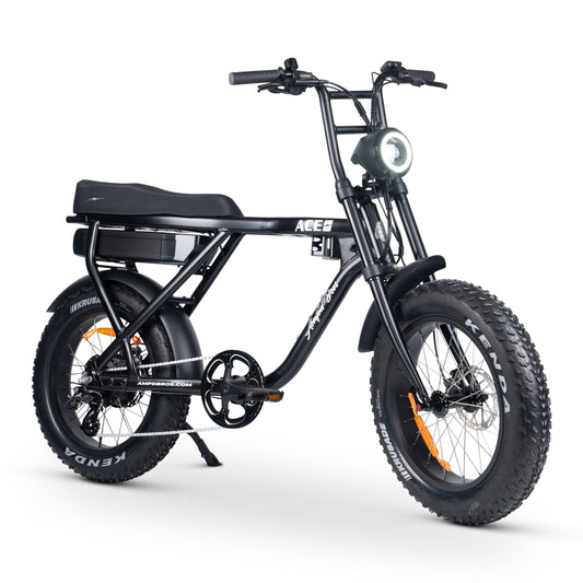 Ampd Bros ACE-X fat tyre electric bike in Matte Black