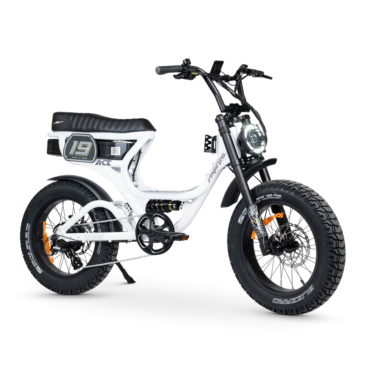 Ampd Bros ACE-S Pro step-through e-bike in Ice White