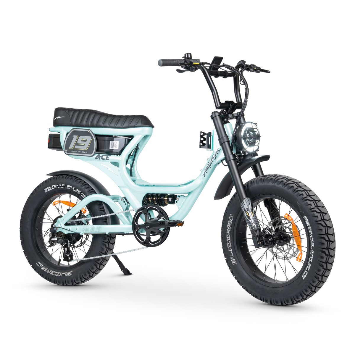 Ampd Bros ACE-S Pro step-through e-bike in Mint Metallic