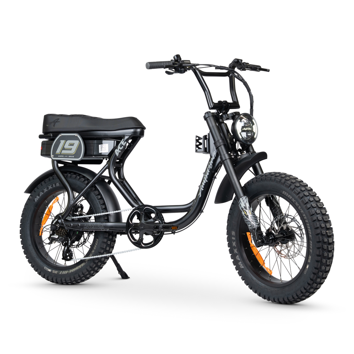 Ampd Bros ACE-S Adventure step-through e-bike in Matte Black