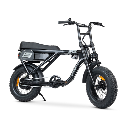 Ampd Bros ACE-X Mini step-over compact fat tyre e-bike in Matte Black